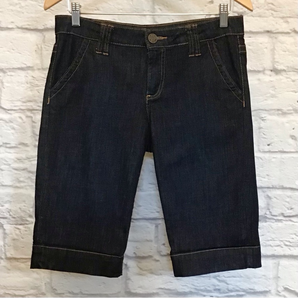 Kut From The Kloth 6 Women's Denim Jeans Shorts Bermuda Dark Indigo Stretch - Picture 2 of 10
